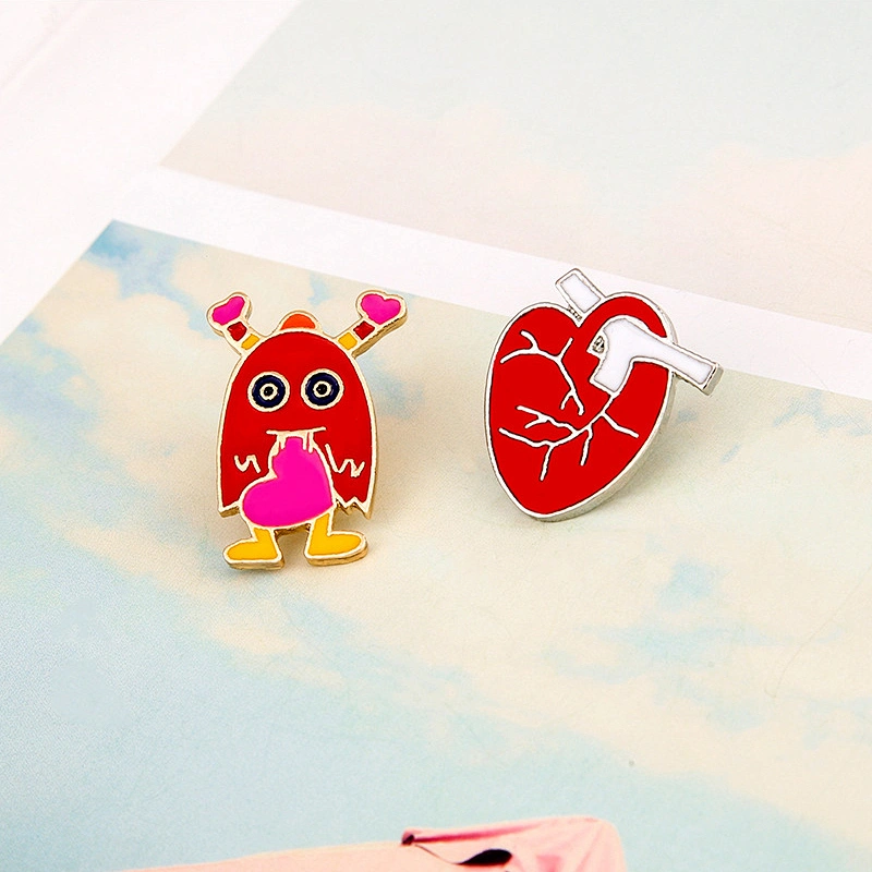 Human Organ Lapel Pin Custom Brooch Cartoon Heart Enamel Lapel Pins Badge