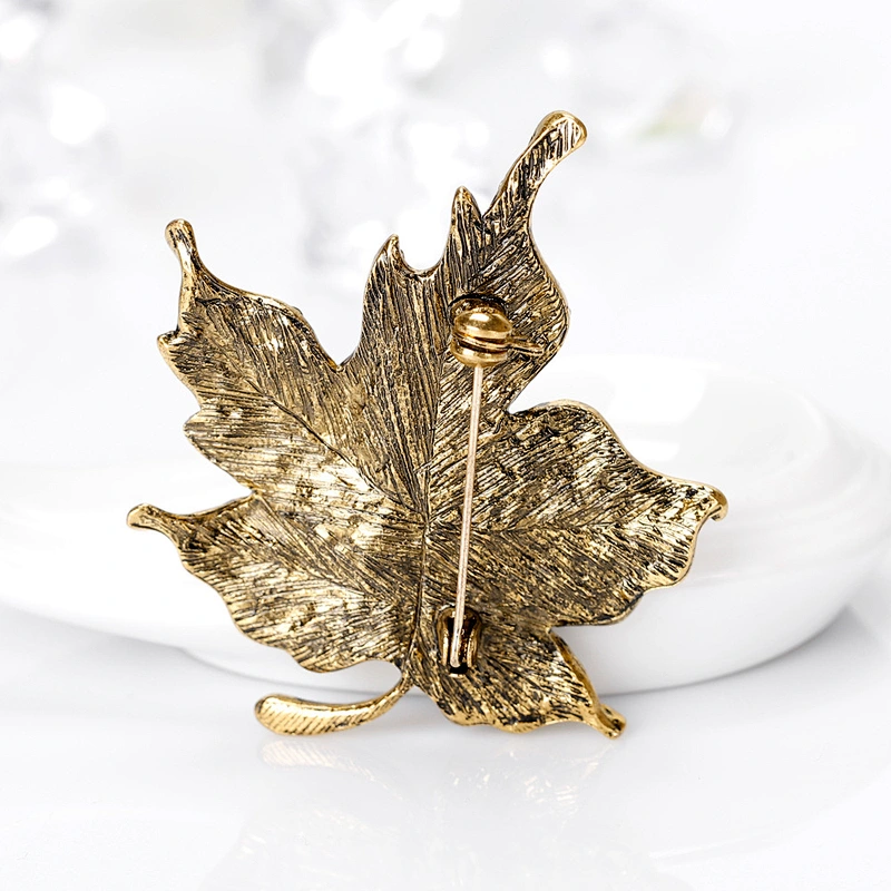 Maple Leaf Pins and Brooches Colorful Rhinestone Badge Pins Brooch Pin Women