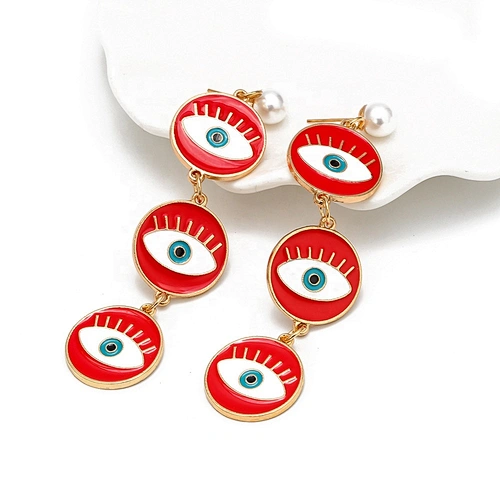 ready stock enamel multiple eyes of demon earring earrings