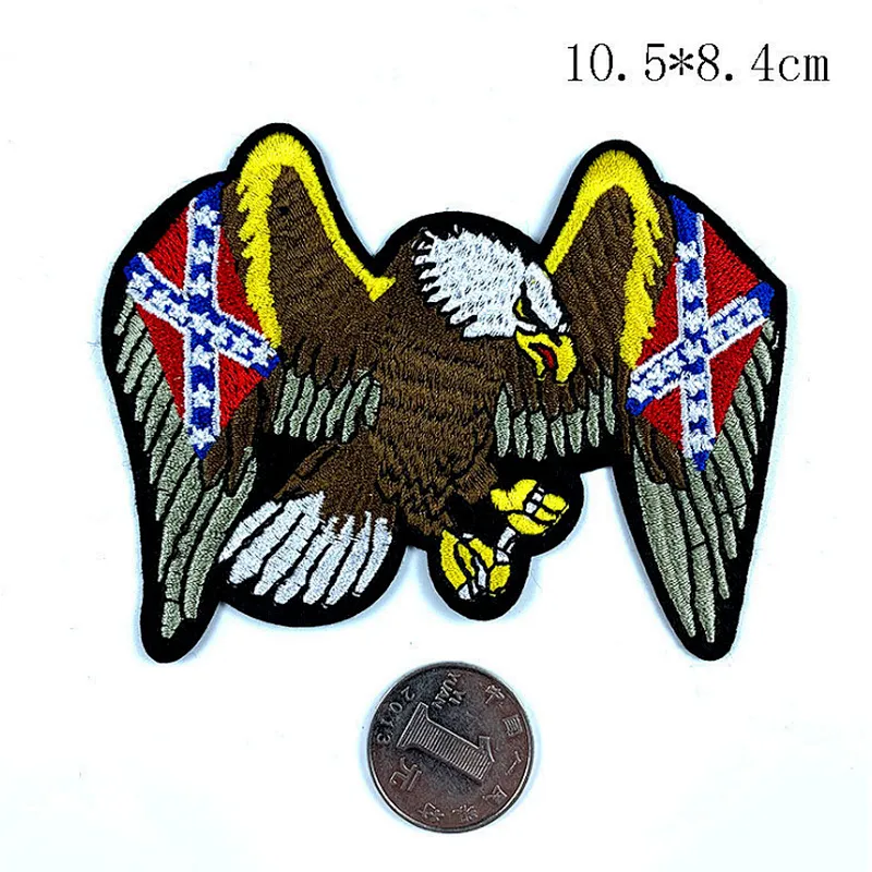 Custom logo USA flag eagle embroidery patch