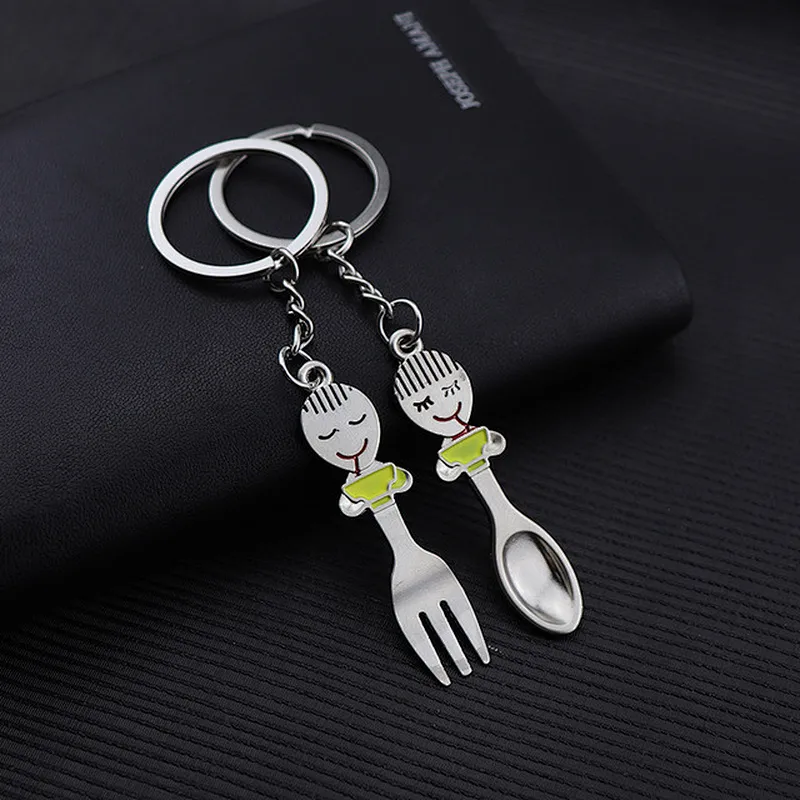 China manufacturers custom Valentine's Day Fork spoon keychains