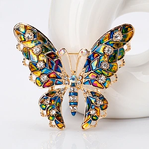 New High-end Colorful Butterfly Animal Brooch with Safety Pin