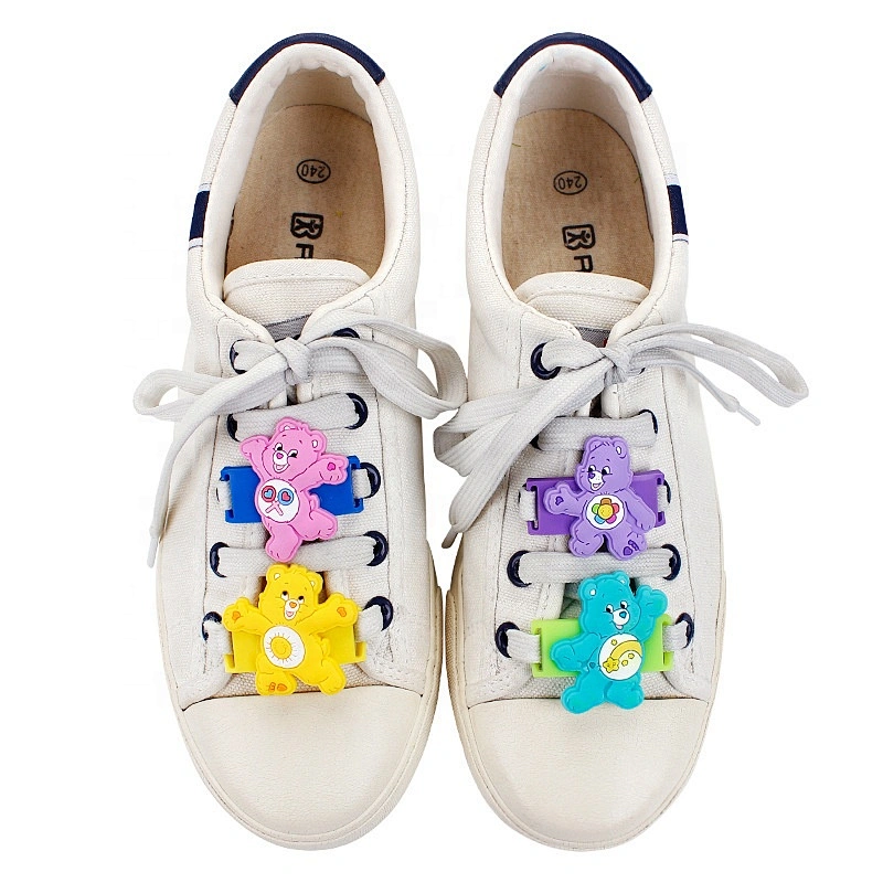 Soft rubber cute bear PVC shoes lace buckle patch