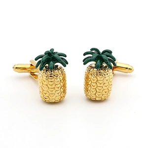 Fruit Series High Quality Gold Pineapple Cufflinks Men and Women Cufflinks Manufacturer