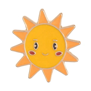 Sunny day sunshine with white blue clouds enamel lapel pins