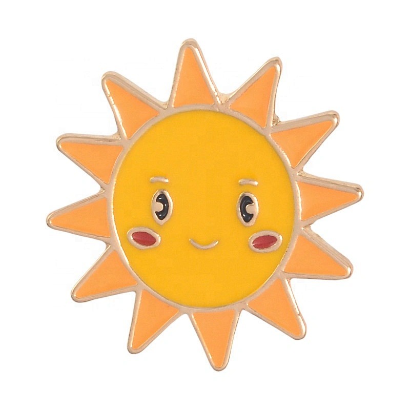 Sunny day sunshine with white blue clouds enamel lapel pins