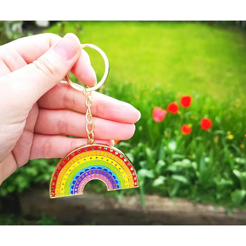 Manufacturer personalized custom logo hard enamel metal key chain keychains