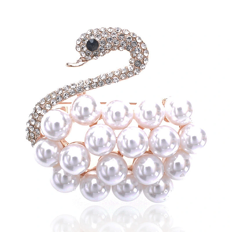 Fashion Pearl Brooch Rhinestone Scarf Buckle Alloy Brooches Pin Women Clothing Accessories