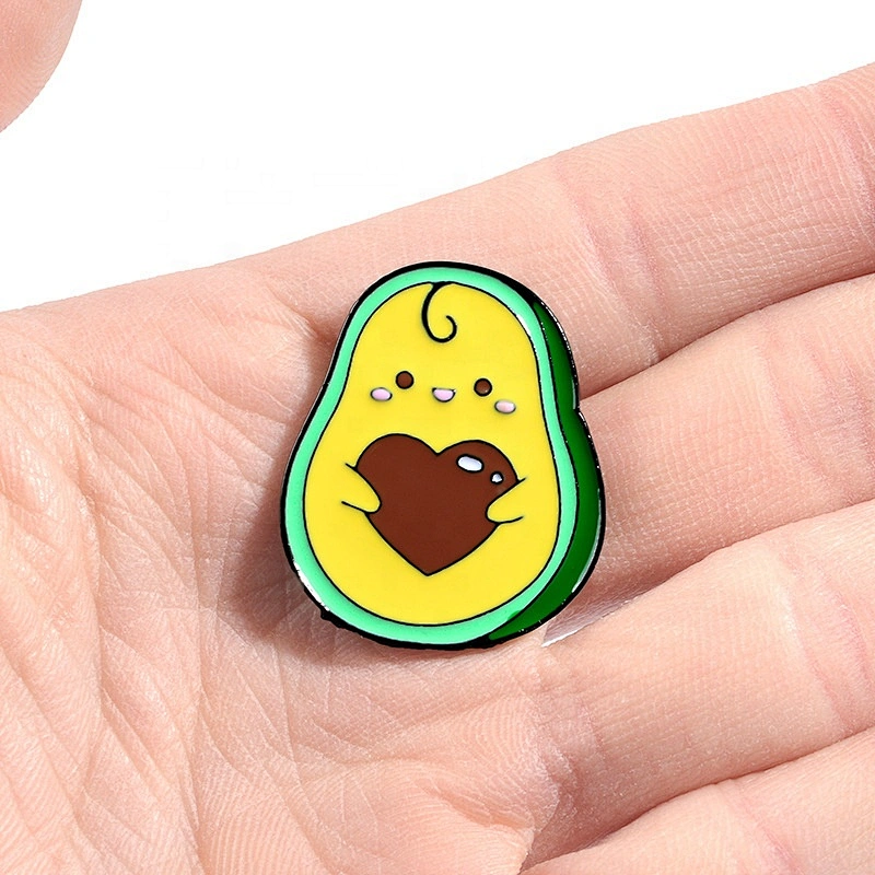 Cute cat eat fruit avocado shape lapel pins wholesale