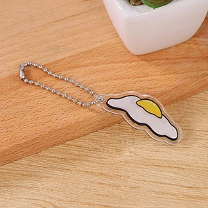 Cute Bead Chain Egg Lipstick Cake Clear Acrylic keychain China