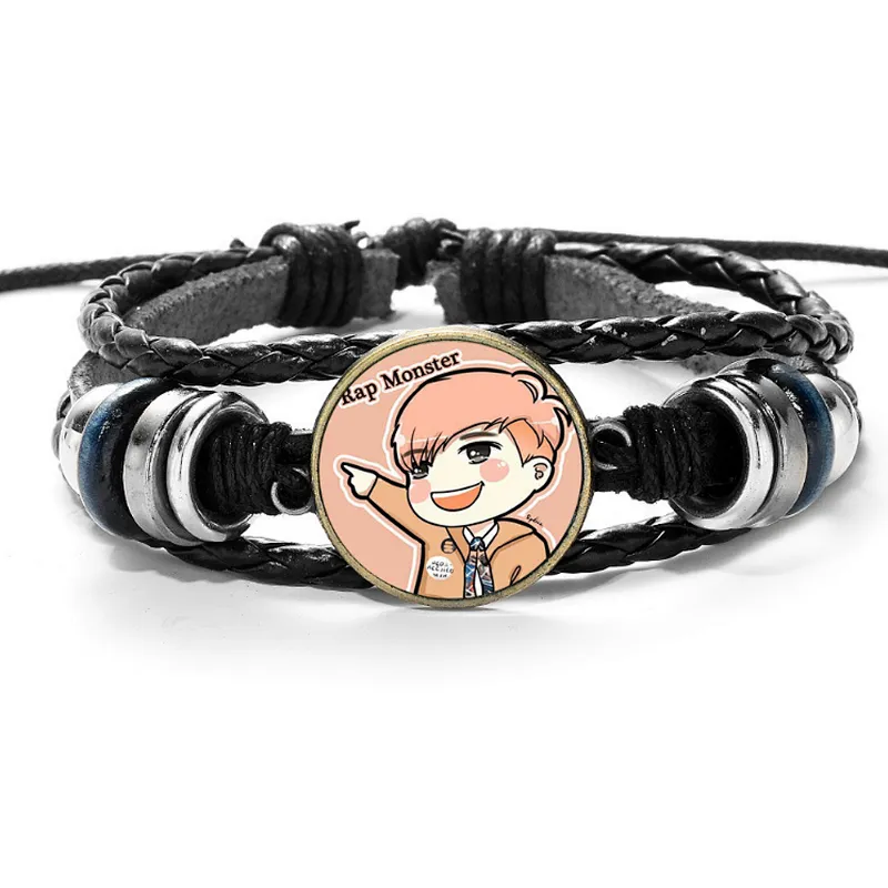 Factory custom BTS BT21 kpop knit beading Bracelet