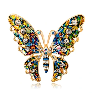 New High-end Colorful Butterfly Animal Brooch with Safety Pin