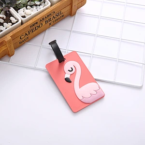 Flamingo Cartoon Silicone Luggage Tags Creative Customized Soft PVC Luggage Tag