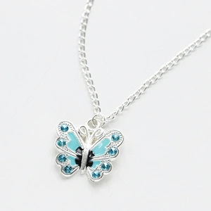 Hot Sale Zinc Alloy Necklaces Rhinestone Butterfly Pendant  Necklace