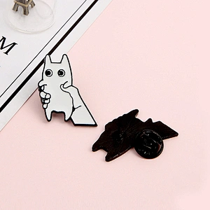 Cute Cartoon Black and White Cat Alloy Enamel Pins Brooch Lazy Kitten Fashion Pin Badge Custom
