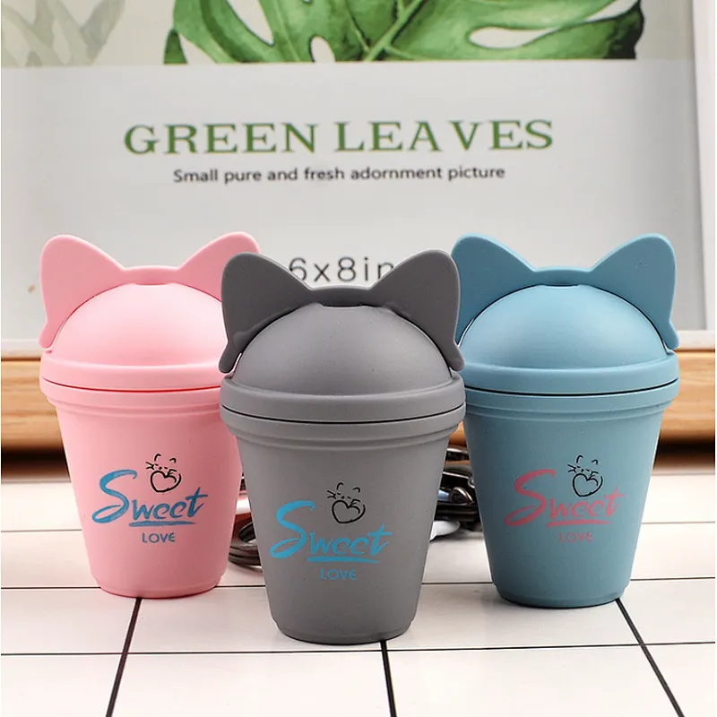 Cute cat Colorful Tea with milk cup Keychain  for bags decoration