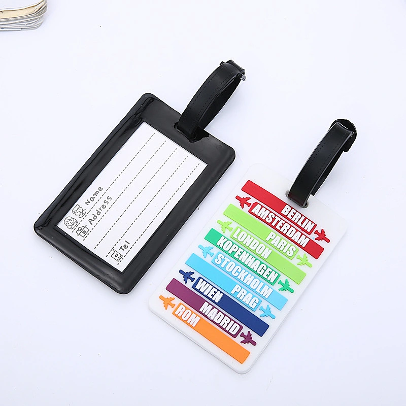 Colorful Soft PVC Luggage Tag Wear-resistant Anti-lost Personalized Luggage Tags Custom
