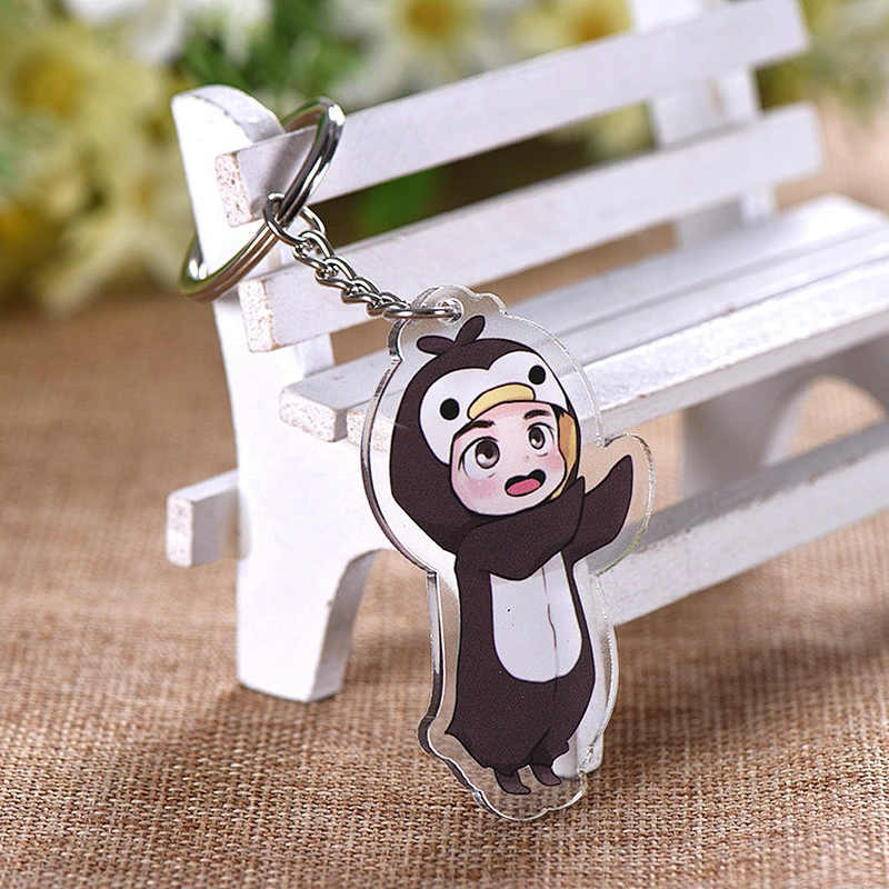 Wholesale Cartoon Cute Doll Clear Acrylic Keychain Pendant Custom