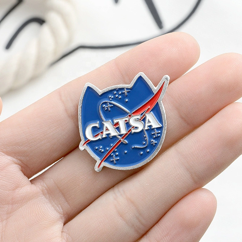 CATSA blue cat stars planet lapel pin pins