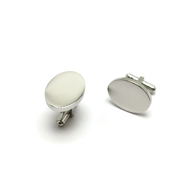 Oval Stainless Steel Blank Cufflinks Set High Quality Custom Logo