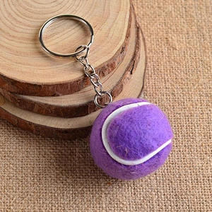Stuffed plush material tennis ball sports keychain
