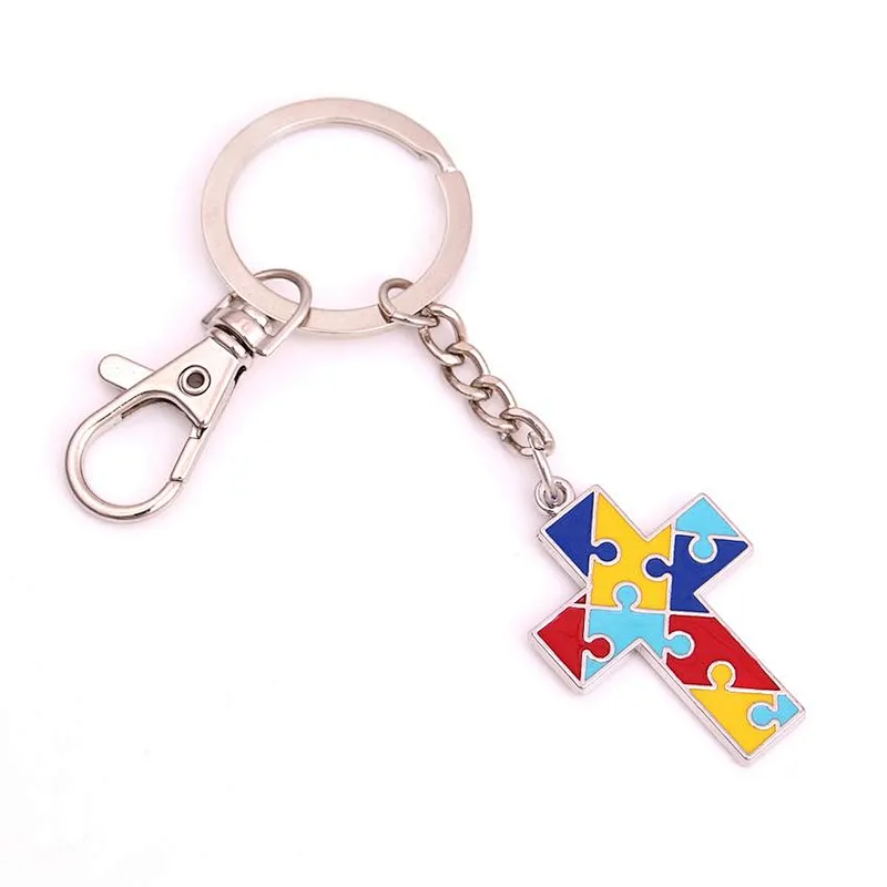 Hot quality China factory enamel Autism keychains