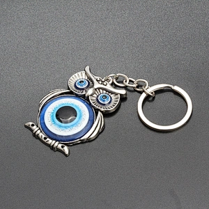 Turkey blue evil eye owl eye of demon metal keychain