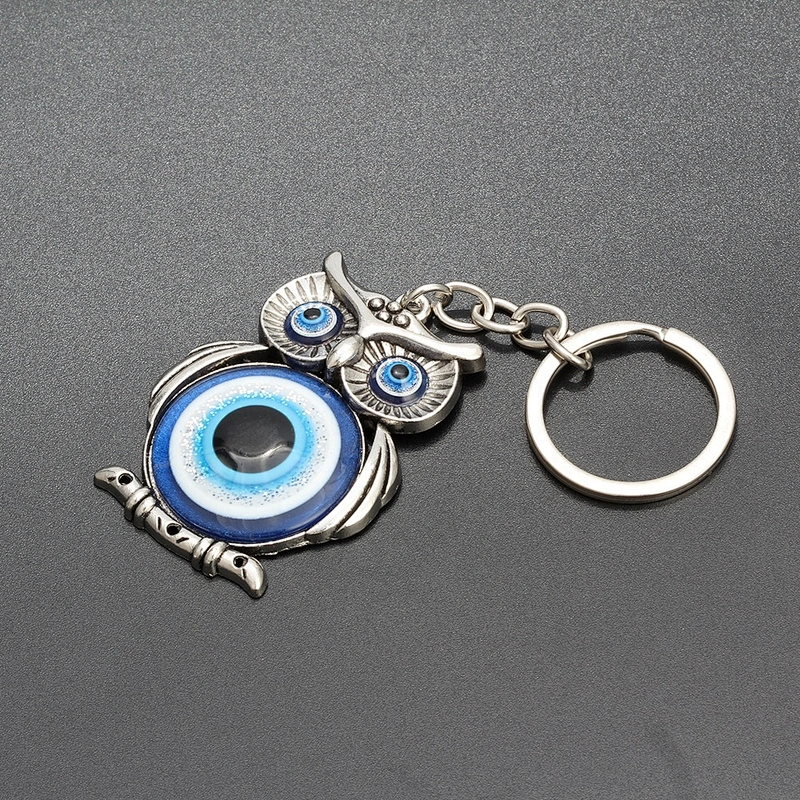 Turkey blue evil eye owl eye of demon metal keychain