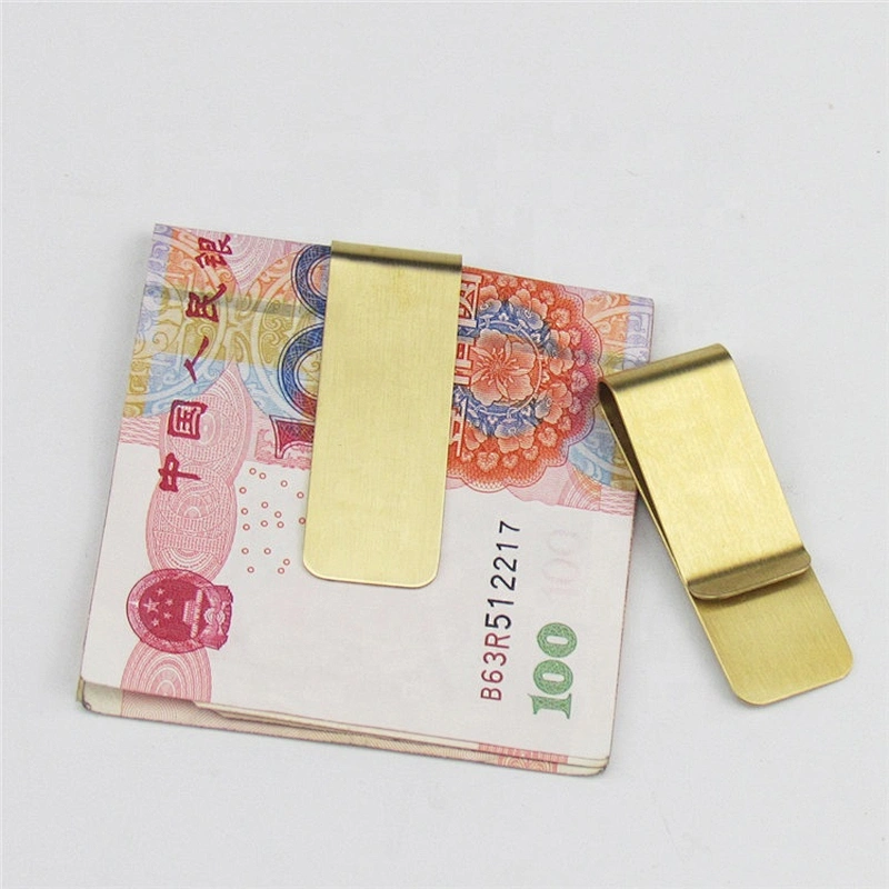 Stainless steel brass glossy shinny metal wallet money clip custom logo