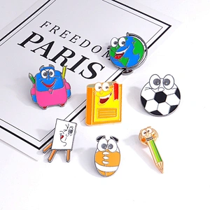 Cartoon School Supplies Lapel Pin Brooch Football Pins Enamel Custom