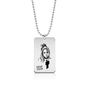 Rapper Billie Eilish Stainless Steel Women Pendant Necklace Tag
