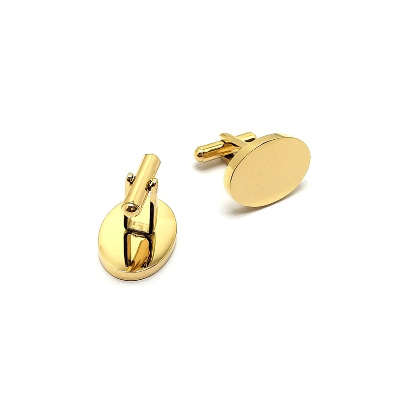 Oval Stainless Steel Blank Cufflinks Set High Quality Custom Logo