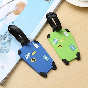 Creative Fashion Luggage Shape Soft PVC Custom Luggage Tag