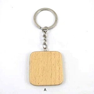8 Shapes Custom Logo Wood Keychain Blanks Wooden Key+Chains