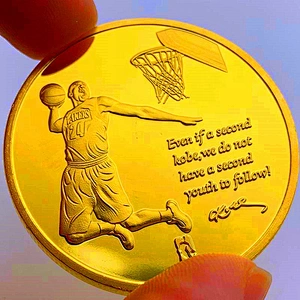 Custom silver UV printing memory coin of Kobe Bryant