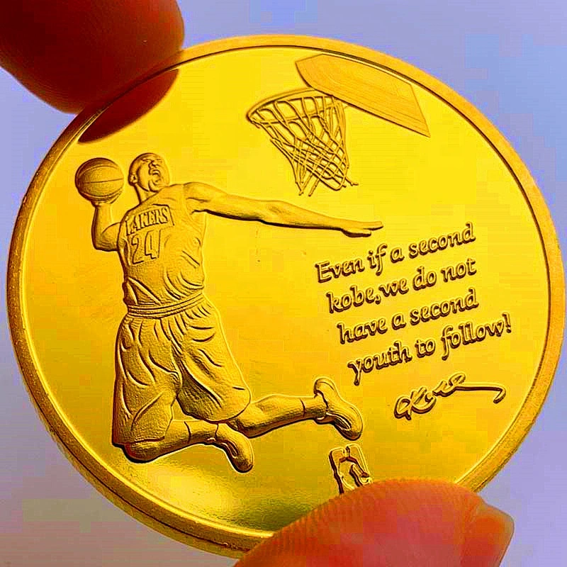Custom silver UV printing memory coin of Kobe Bryant
