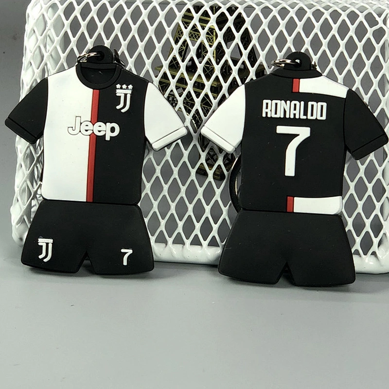 Football Star Custom 3D Soft PVC Jersey Keychain