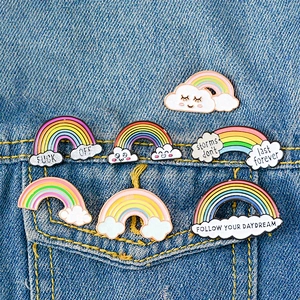 12 different shape ready stock rainbows clouds lapel pins