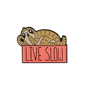 Cute sloth otter enamel pins