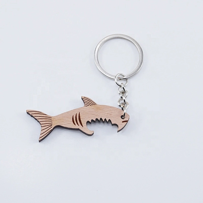 maple leaf keyring wooden keychain