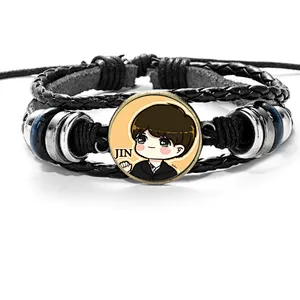 Factory custom BTS BT21 kpop knit beading Bracelet