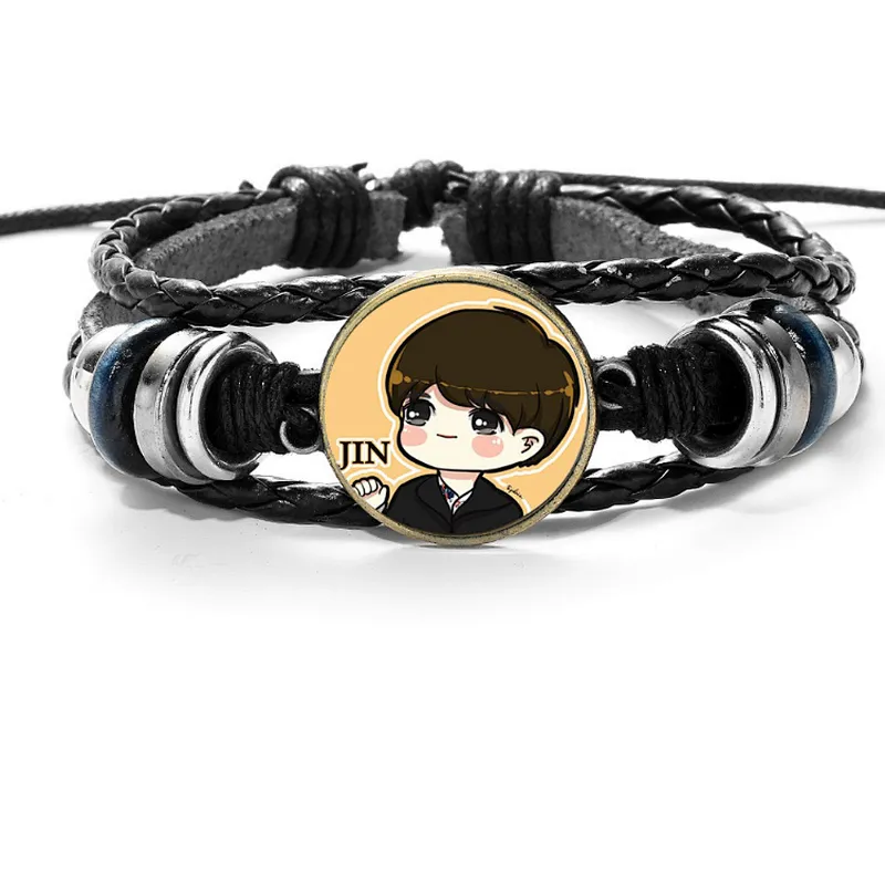 Factory custom BTS BT21 kpop knit beading Bracelet