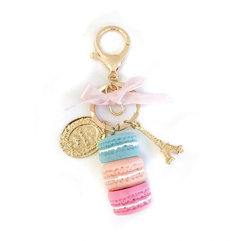 Korean Macarons Cake Kawaii Keychain Fashion Bag Pendant Keychains for Girls
