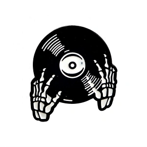 CD phonograph vinyl ghost finger badge lapel pins