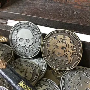 No Minimum Cheap Metal Gold Silver Custom Commemorative Challenge Souvenir Pirate Coin