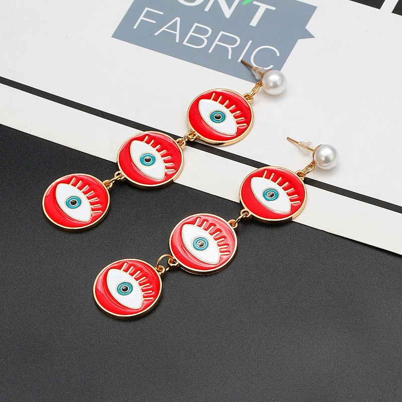 ready stock enamel multiple eyes of demon earring earrings