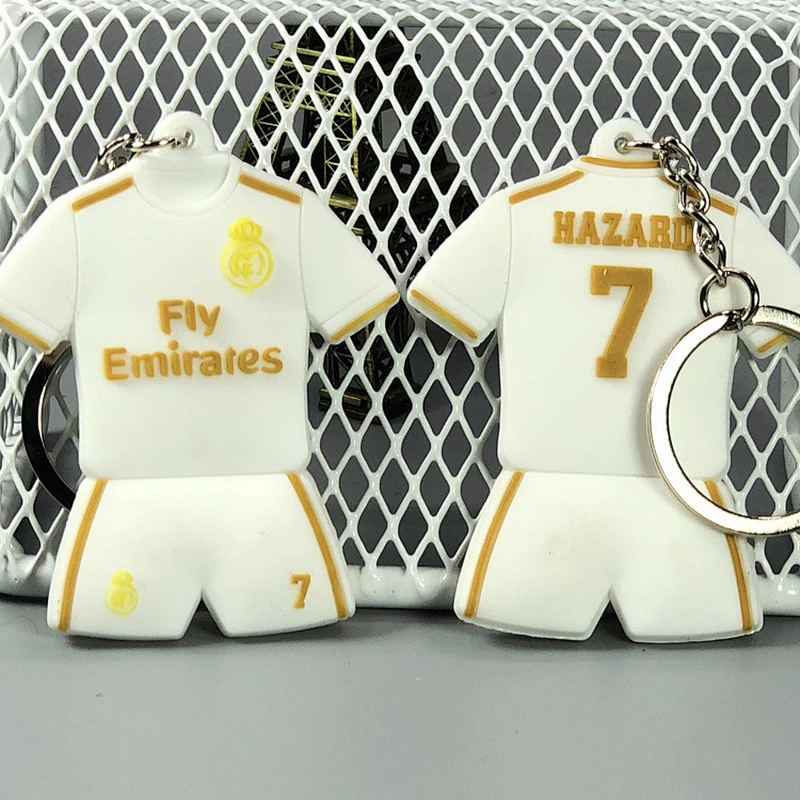 Football Star Custom 3D Soft PVC Jersey Keychain