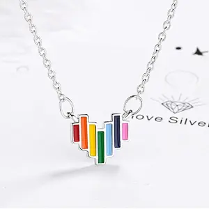Fashion hot sale LGBT rainbow metal necklace