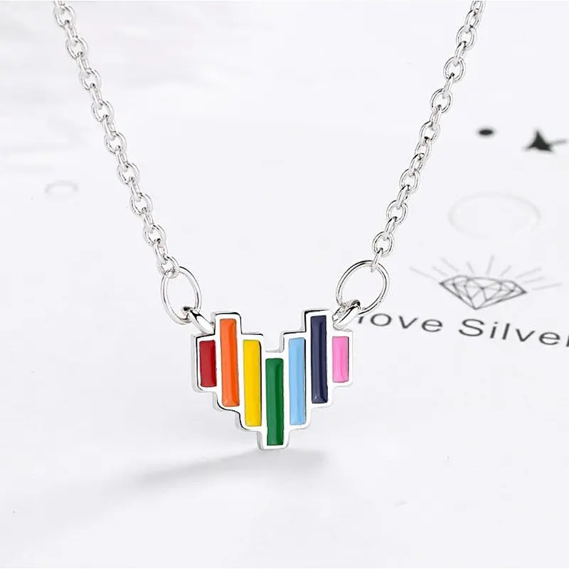 Fashion hot sale LGBT rainbow metal necklace