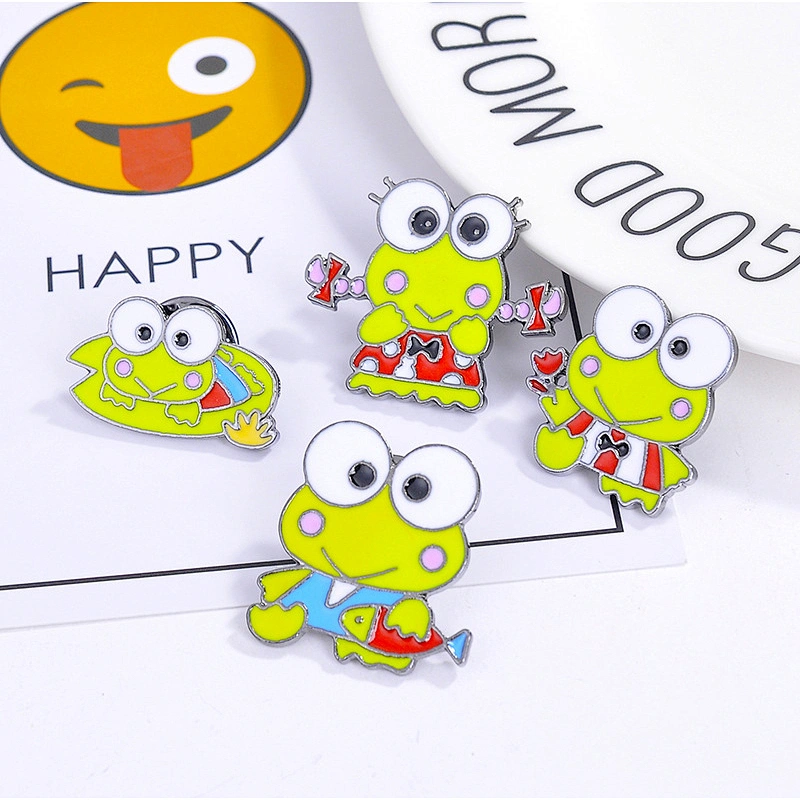 Cute Cartoon Big Eyes Frog Custom Enamel Lapel Pin Brooch